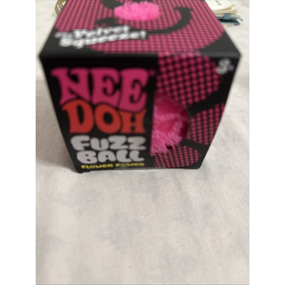 Needoh Fuzz Ball Flower Power Stress Ball PINK